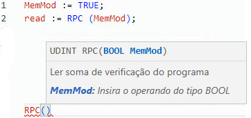 Exemplo de texto estruturado RPC