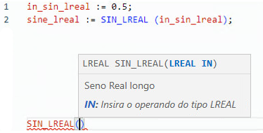 Exemplo de texto estruturado SIN_LREAL