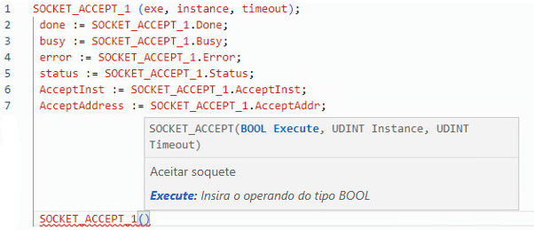 Exemplo de texto estruturado SOCKET_ACCEPT