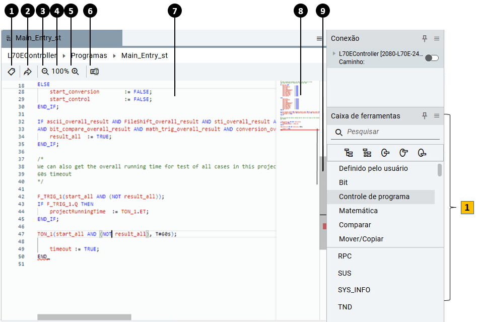 Ambiente de desenvolvimento de programa de texto estruturado