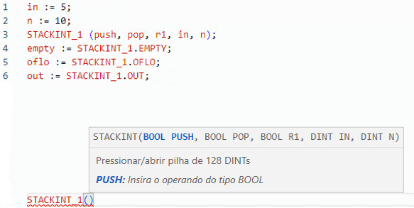 Exemplo de texto estruturado STACKINT