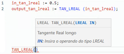 Exemplo de texto estruturado TAN_LREAL