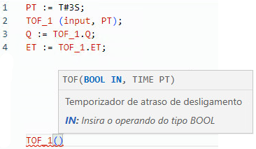 Exemplo de texto estruturado TOF