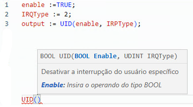 Exemplo de diagrama de ladder UID