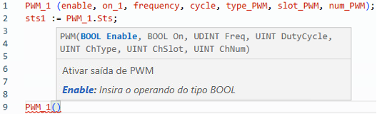 Exemplo de texto estruturado PWM