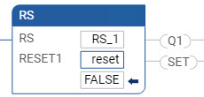 Exemplo de diagrama de ladder RS