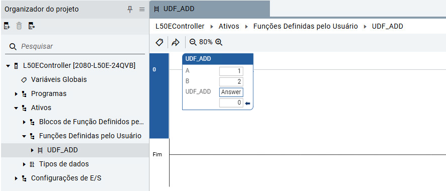 Programa principal de uma única execução da UDF