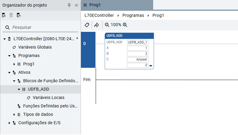 Programa principal de uma única execução do UDFB