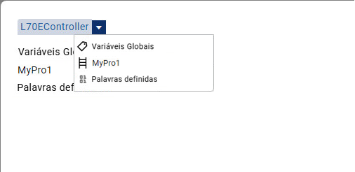 Seletor de variável - Lista de escopo