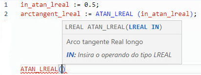 Exemplo de texto estruturado ATAN_LREAL