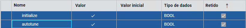 Defina Initialize e AutoTune como True.