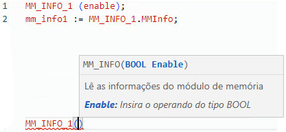 Exemplo de texto estruturado MM_INFO