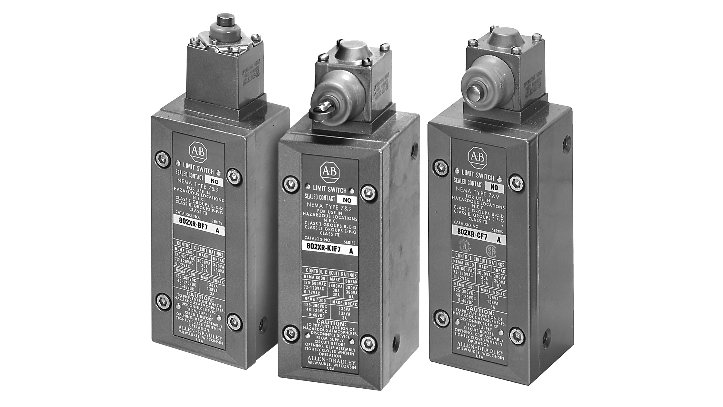 802XR NEMA Type 7 & 9 Sealed Contact | Allen-Bradley
